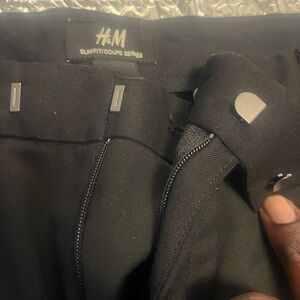 H&M Men's Formal Slim Fit Dress Pants, Size 38R, Black